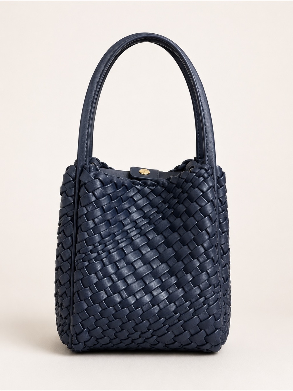 Hollace Woven Navy Mini Tote Bag